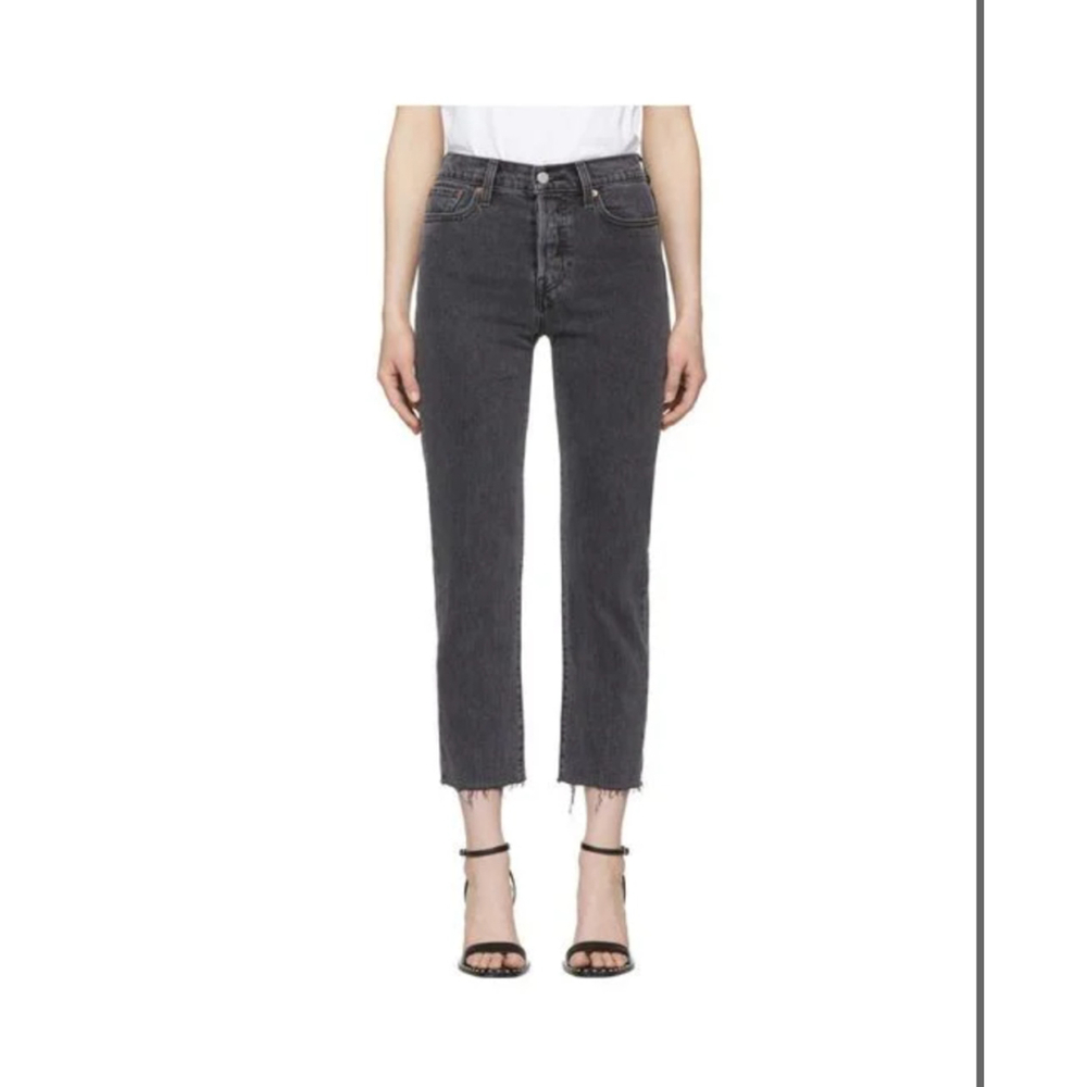 Levi’s Wedgie Skinny Jeans 29 | Dark Gray | High Rise Button Fly | Raw Hem